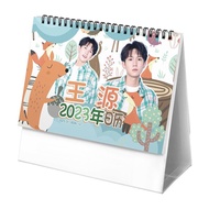 Wang Yuan Calendar 2023-2024 Double Year Desk Calendar Student Creative Desktop Desk Note Countdown Calendar Celebrity