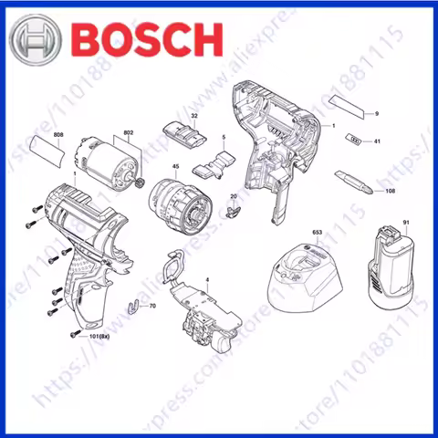 Housing Electronics Module Switch Changeover Lever Clip Gear Box Motor Bit holder for Bosch GSR12V-1