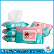 [80 Pcs] Portable Premium Baby Wet Wipes Tissue Alcohol Free Wet Tissue Baby Hand Wipes Anti Bacteri