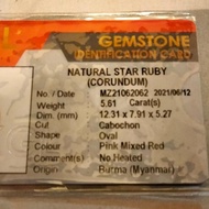 Natural Star Ruby Burma
