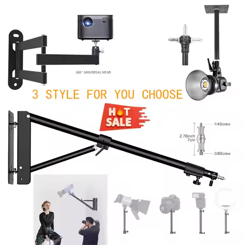 SH Photography Reflector Soft Box Wall Monopod Arm Live Stream Studio Light LED Ring Light Wall Moun