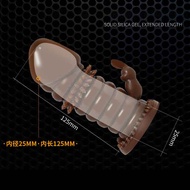 Brown Robust Big Spike Sex Cock Penis Extender Sleeve for Men Big Particles Dotted Ribbed Dick Enlarger Penis with Spike and Bolitas Dick Sex Penis Toy for Men