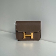 全新🤎 Hermès 愛馬仕 Constance Slim 大象灰金釦