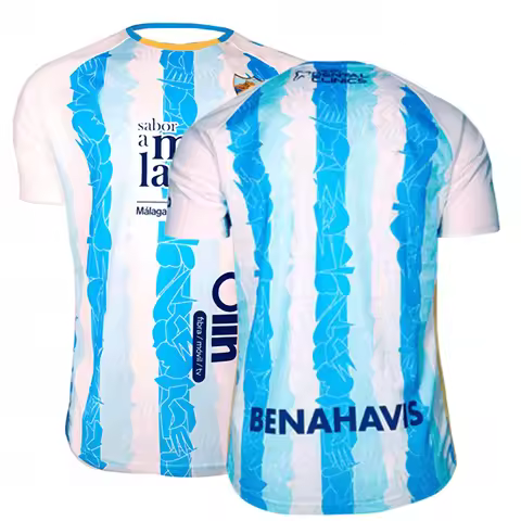 Malaga Creativity Home and Away Third Soccer Jersey Fast Dry Casual Football Round Neck Shirt for Fa