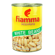 ไฟมมา ถั่วขาวในน้ำเกลือ 400 กรัม - White Beans in Brine 400g Fiamma brand