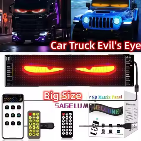 LED Car Truck Evil's Eye Light DIY Programmable Sign Animation LED Matrix Panel Multilingual Big Siz