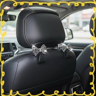LEFT Car Headrest Hooks Sparkly Rhinestone Bow Decor 10lbs Load Bearing Universal Auto Ba Seat Hange