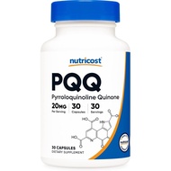 Nutricost PQQ (Pyrroloquinoline Quinone) 20mg, 30 Capsules - Vegetarian Capsules, Non-GMO, Gluten Fr