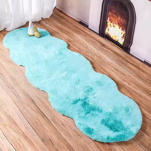 Ultra Soft Faux Rabbit Fur Rug Living Room Carpet Fuzzy Area Rug Fluffy Bedside Carpet Baby Crawling