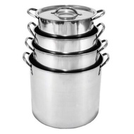 8/12/16/20QT 4pcs Set Stainless Steel Stock Pot