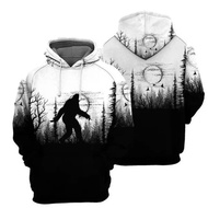 COD Dwarf 3D Printed Hoodie Bigfoot Black White, Unisex Casual Style Street Clothing, Modern Fashion