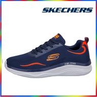 Skechers_ สเก็ตเชอร์ส รองเท้าผู้ชาย Men Max Cushioning Arch Fit Apex Shoes - 226255-BKGY Air-Cooled Goga Mat Kasut Sneaker Lelaki