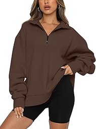 Womens 1/4 Zip Pullover Long Sleeve Sweatshirt Quarter Zip Hoodies