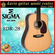Sigma SDR-28 Aoustic Guitar Solid Sitka Spruce Top and solid indian Rosewood side and back