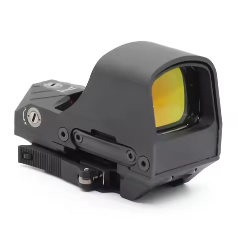 HS510C 3 Multi-Reticle 2MOA Dot & 65 MOA Circle Open Reflex Sight for Long Guns - Solar FailSafe Low