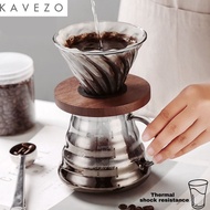 KAVEZO V60 Hand-Pour Coffee Dripper Set Coffee Pot Coffee Dripper Glass Coffee Filter V60 Paper