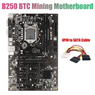 B250 BTC Mining Motherboard with 4PIN To SATA Cable 12XGraphics Card Slot LGA 1151 DDR4 USB3.0 for B