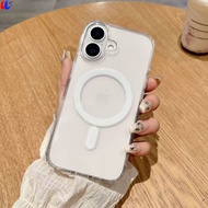 For iPhone16e 2025 Magsafe Magnetic &Transparent Clear Crystal Silicone Soft Cover Shockproof Clear 