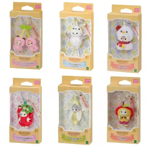 Sylvanian Families Blind Keychain Aceessories Figures Original Forest Family Animal Hanging Decorati