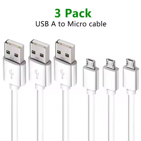 3m 2m 1m USB A to Micro Charging Cable 3 Pack 10Ft 6Ft Phone Charger Cord for Samsung HTC PS4 Camera