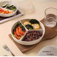 lunch box kids lunch box Ceramic Cafeteria Three-Compartment Lunch Box for Rice Loss Fat Dinner Plat