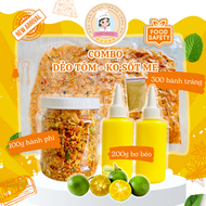 COMBO BÁNH TRÁNG DẺO TÔM: Bánh tráng phơi sương - Đồ ăn vặt Như Ngọc (700g)  - Gồm 300g Bánh Tráng t