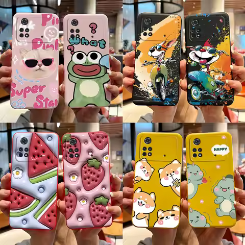 For Xiaomi Poco M4 Pro 4G Case Cute Cartoon Frog Cover Soft Silicone Phone Case For Xiaomi Poco M4 P