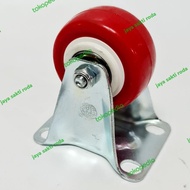 Roda etase 2 inch pu merah roha taiwan (mati)