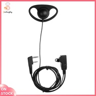 ◊ justeasybuy ◊   2 Pin Walkie Talkie Headset with MIC PTT D-Shape Walkie Talkie Earpiece Headset Ac