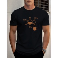 Men's Chemistry Coffee Graphic T-Shirt - C6H12O6 Molecular Design, Vibrant Blue Casual Summer Tee, R