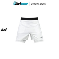 ARI MEN BREATHE 2IN1 V3 RUNNING SHORTS 3 INCHES-WHITE (AAP2907-02) Men's 3-Inch Pants 2IN1 Running S