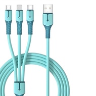 Kabel Pengecas Berbilang 5FT, Kabel Pengecas USB 3 dalam 1 untuk Berbilang Peranti, Port USB IP/USB 