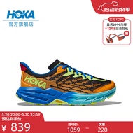 HOKA ONE ONE男女鞋夏季飞速羚羊5越野跑步鞋SPEEDGOAT5 减震透气 日焰色/深海蓝-男 42