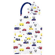 [Direct from Japan]Apron Children Kids Triangle Cloth Set Cute Panda Apron Easy Just Put It On Elastic Style White Panda and Car S 110cm EP-066 6A