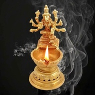 Varahi Amman Vilakku / Varahi Devi Statue Oil Lamp / Dandini Devi Diya (100% Brass, Medium )