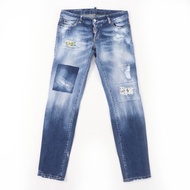【รับคะแนนสะสม 5 เท่า】สภาพดีเยี่ยม☆DSQUARED2 ดีสแควร์2 22SS S75LB0589 กางเกงยีนส์ ดีไซน์ผ้าคอตตอน สีอ