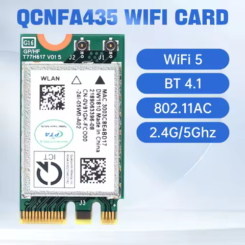 QCNFA435 Wireless Adapter Card QCA9377 Wi-Fi 5 Bluetooth 4.1 433Mbps 802.11AC M.2 NGFF Dual Band 2.4
