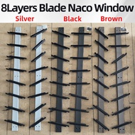 8Layers Aluminium Window Louvers Blade Window Naco/Silver/Black /BrownBlade Metal Louvres Window Lim