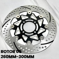 Front Disc Plate ROTOR 05 Jupter Z - Mio - BEAT 260mm-300mm/ Disc Motor Disc Quality Solid Iron