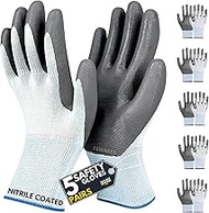 F8WARES Reusable Nitrile Coated Nylon Cotton Safety Gloves For Men Industrial - Gardening Gloves - H