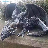 INSTORE Dragon Ornaments, Gothic Resin Black Dragon Sculpture, Collectible Statue Large Size Statue 