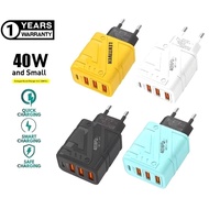 FAST CHARGING CHARGER ADAPTOR USB TYPE C CHARGER HEAD 40W CHARGER 3 PORT USB CHARGER