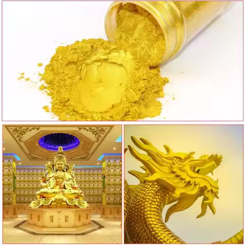 1200 Mesh Super Bright Pure Gold Powder Glitter Powder Pigment Wooden/plaster Handicraft Carving Col