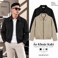 Men's khakiJacket J16 Minimal Jacket embroidered with logo on the chest, elastic band, youthful and 