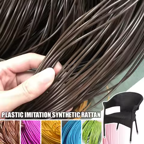 500g PE Synthetic Rattan Weaving Material Plastic Knit Furniture Repair Chair Table Round PE Rattan 