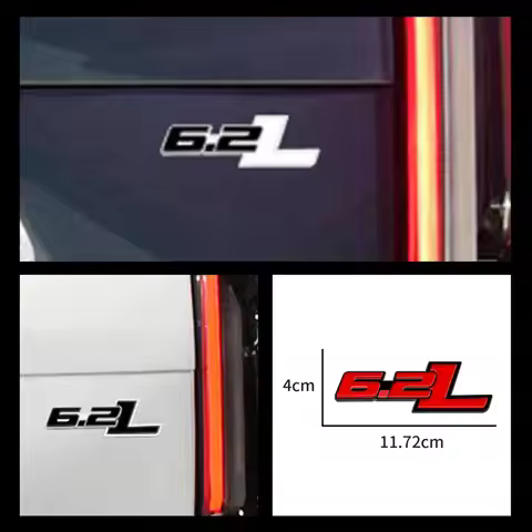 3D Car Stickers 6.2L Logo Emblems and Badges for F150 6.2L H2 C7 Camaro 6.2L Mercedes Challenger