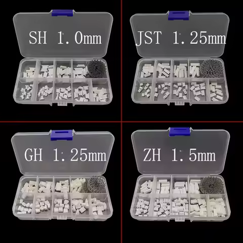 1Box JST SH 1.0mm / 1.25mm / GH 1.25/ZH 1.5mm Pitch 2 3 4 5 6 7 8 9 10 Pin Female Housing Pin Header