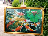Hiasan dinding aesthetic ikan koi jumbo lukisan ikan koi jumbo