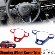 For 2022 Honda Civic FE Steering Wheel Cover Trim 11th Civic Interior Accessories ABS Carbon Fiber P