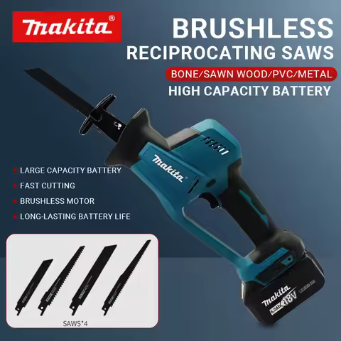 Makita DJR189 Cordless Brushless Electric Reciprocating Saw Rechargeable Wood Metal Cutting Saw Port